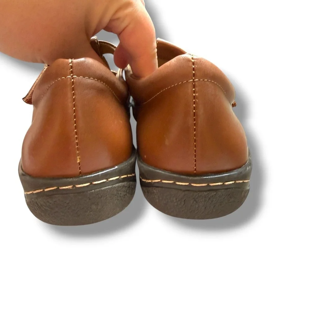 Naturalizer Fisherman Shoes Womens 7.5 Brown Leather Comfort Flats Mary Jane